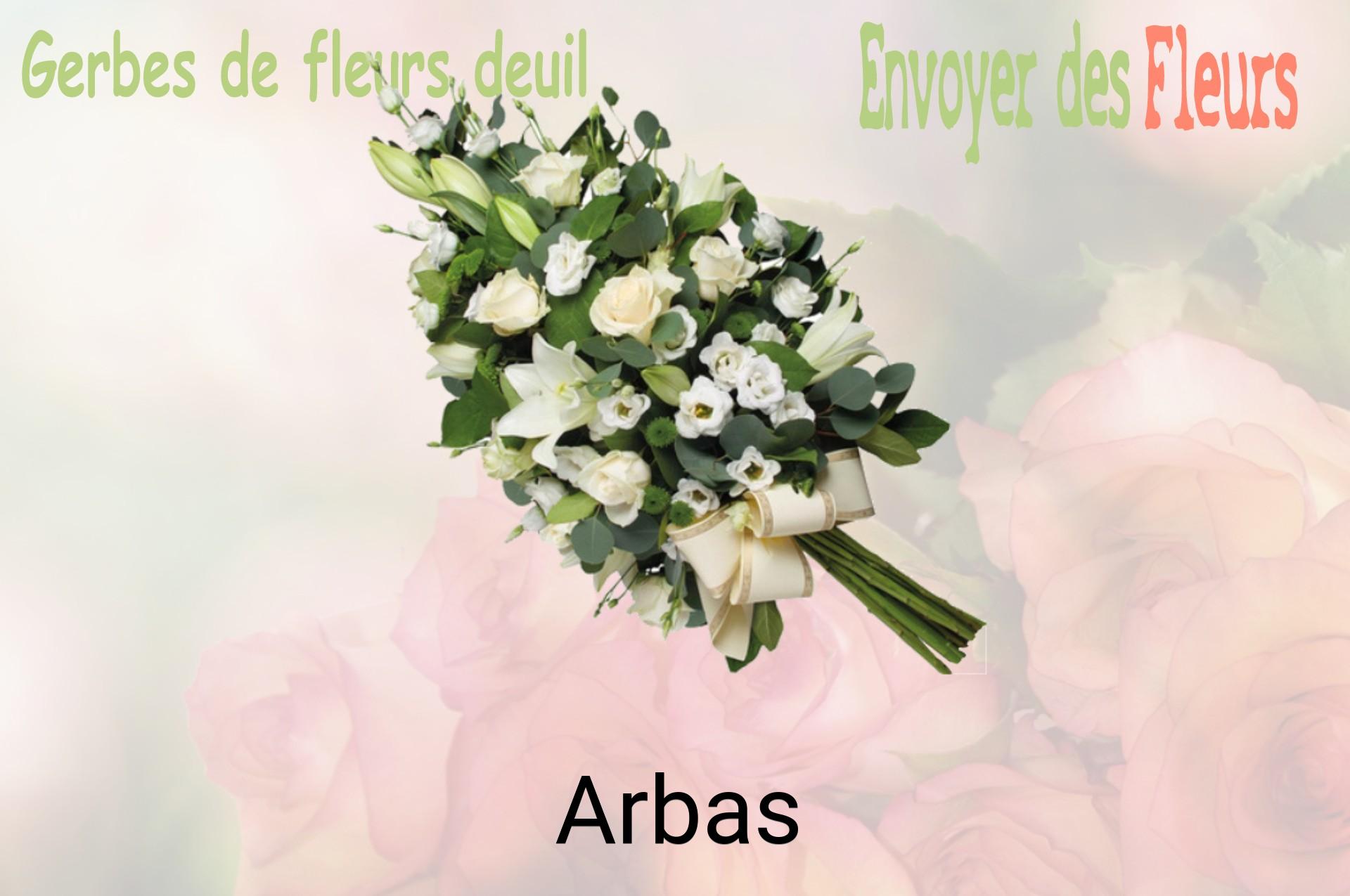 Gerbe de fleurs de deuil livrée à Arbas